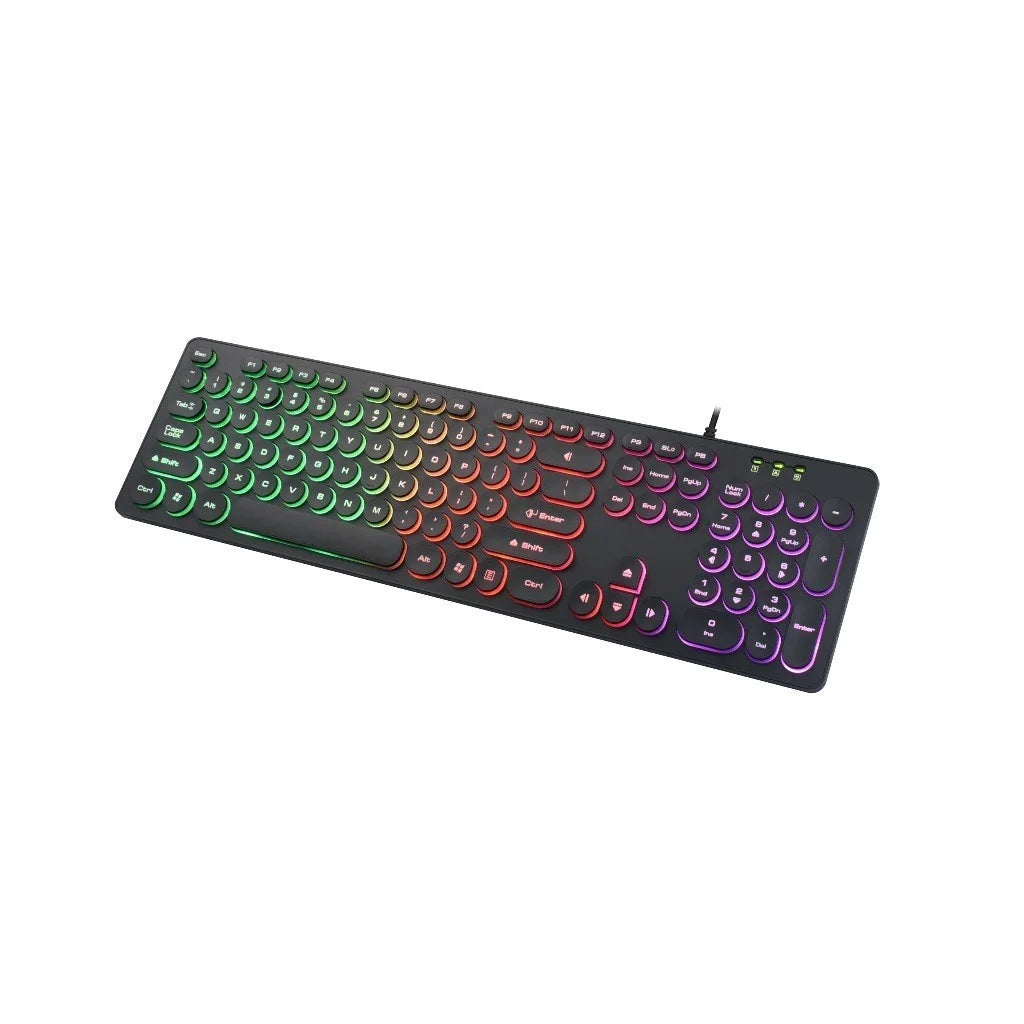 Teclado Gamer Knup KP-2059 QWERTY ABNT2 Português Brasil Preto Luz RGB Iluminado USB Ergonômico PC Notebook Jogos Computador