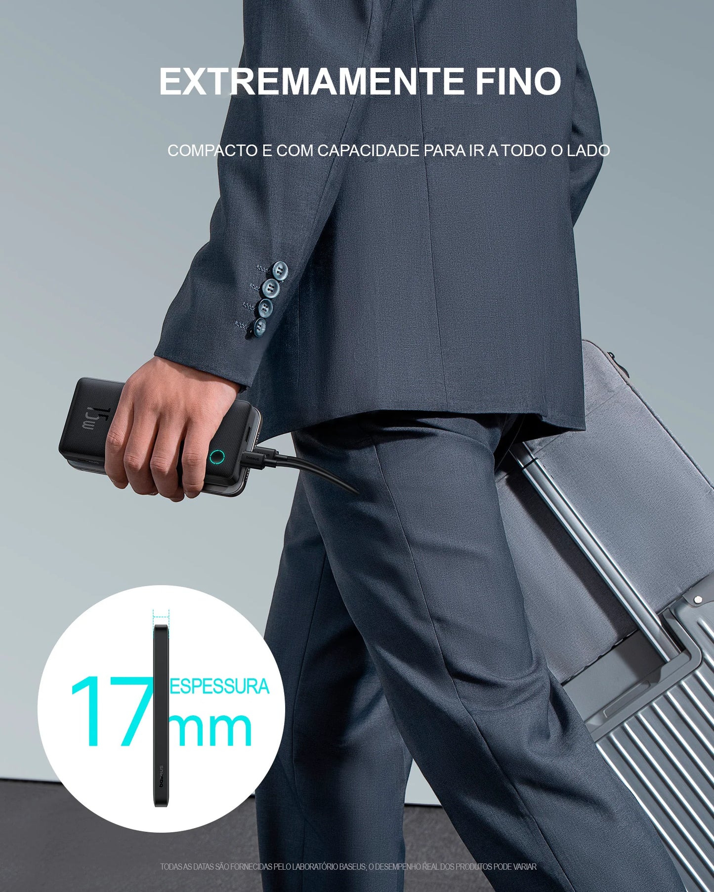 Carregamento Simultaneo Compativel com iPhone e Androids Carregador Portátil Power Bank Baseus Turbo Airpow Lite 10000mah 15w