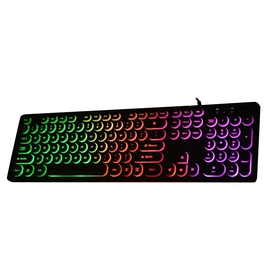 Teclado Gamer Knup KP-2059 QWERTY ABNT2 Português Brasil Preto Luz RGB Iluminado USB Ergonômico PC Notebook Jogos Computador