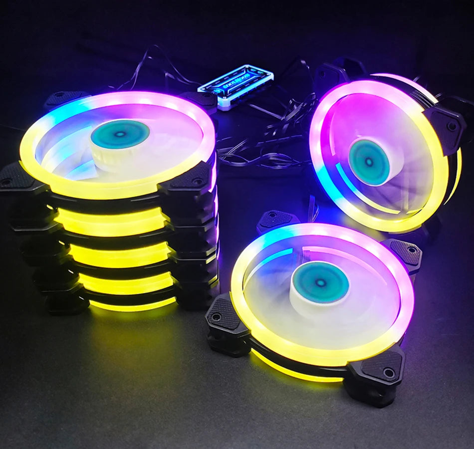 Ventilador para Caixa do Computador, PC Cooler, LED RGB Ajustável, 12cm, Mute Ventilador, 5V DC, Ventiladores ARGB, Ajustar Velocidade, Aura Sync, 6Pin, 120mm