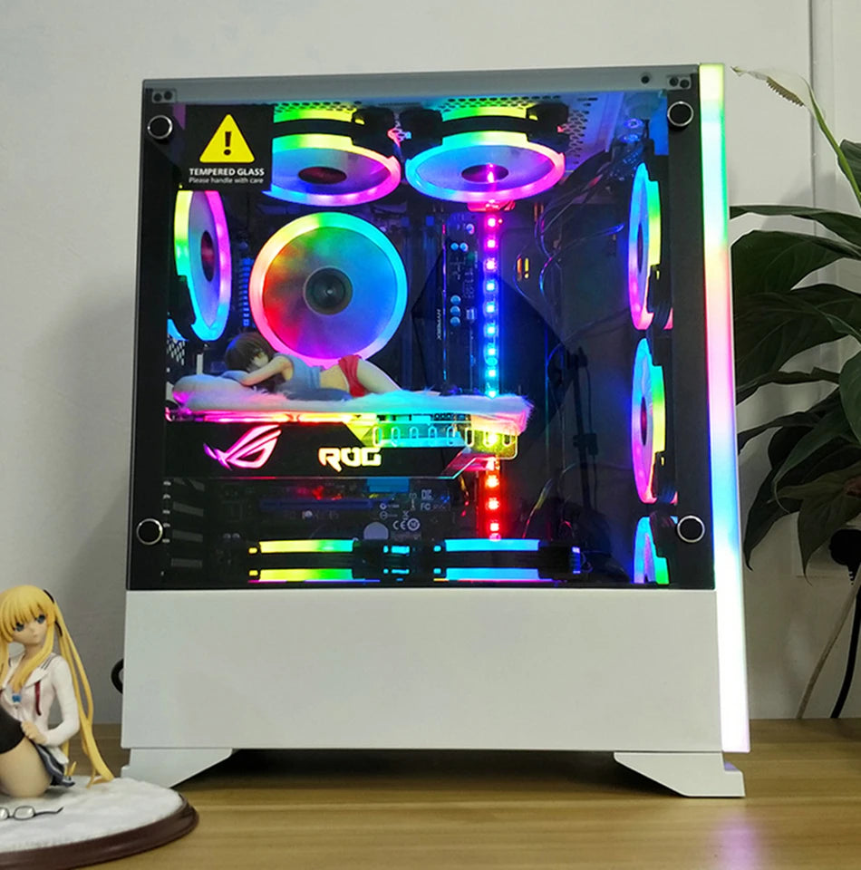 Ventilador para Caixa do Computador, PC Cooler, LED RGB Ajustável, 12cm, Mute Ventilador, 5V DC, Ventiladores ARGB, Ajustar Velocidade, Aura Sync, 6Pin, 120mm