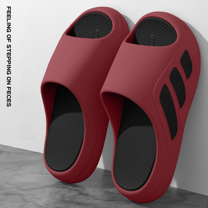 Chinelos masculinos slides com um sentido alto valor estético desgaste externo anti deslizamento fundo grosso