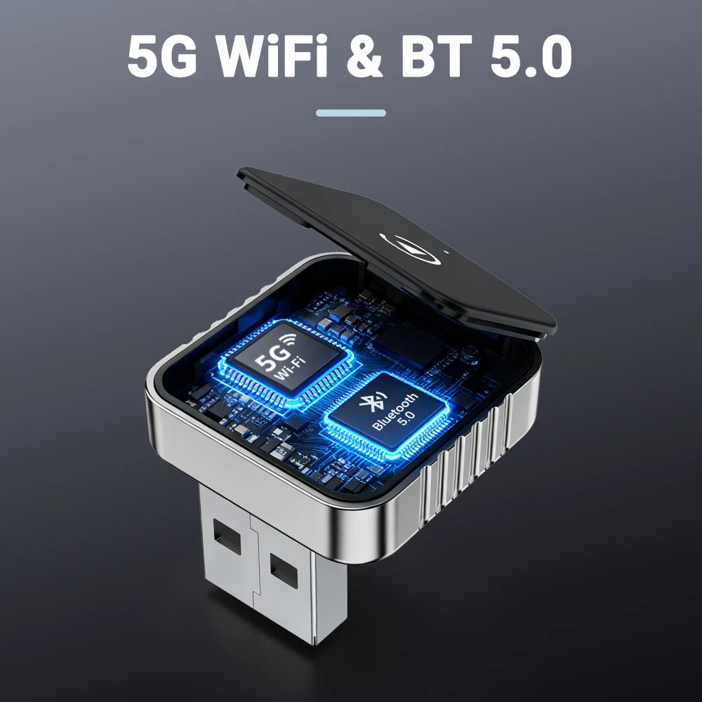 Auto para estéreo de carro 2 em 1 com fio para adaptador sem fio Android usb mini caixa inteligente plug e bluetooth