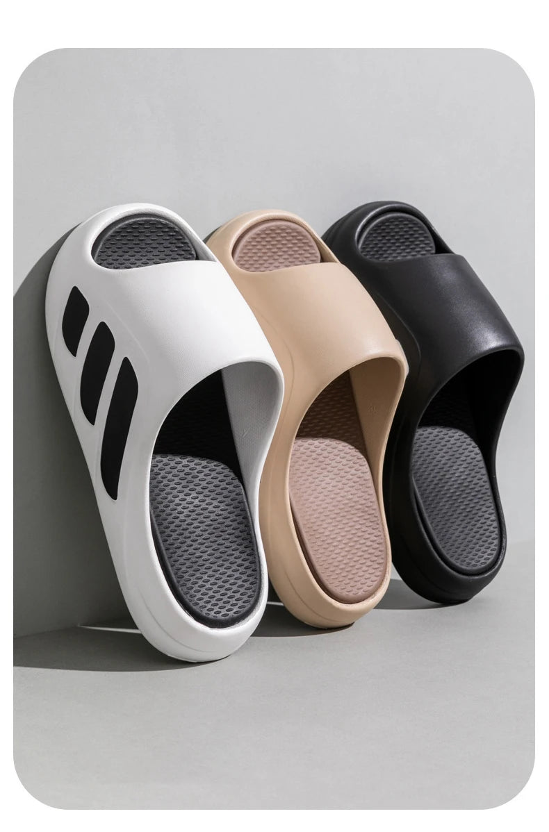 Chinelos masculinos slides com um sentido alto valor estético desgaste externo anti deslizamento fundo grosso