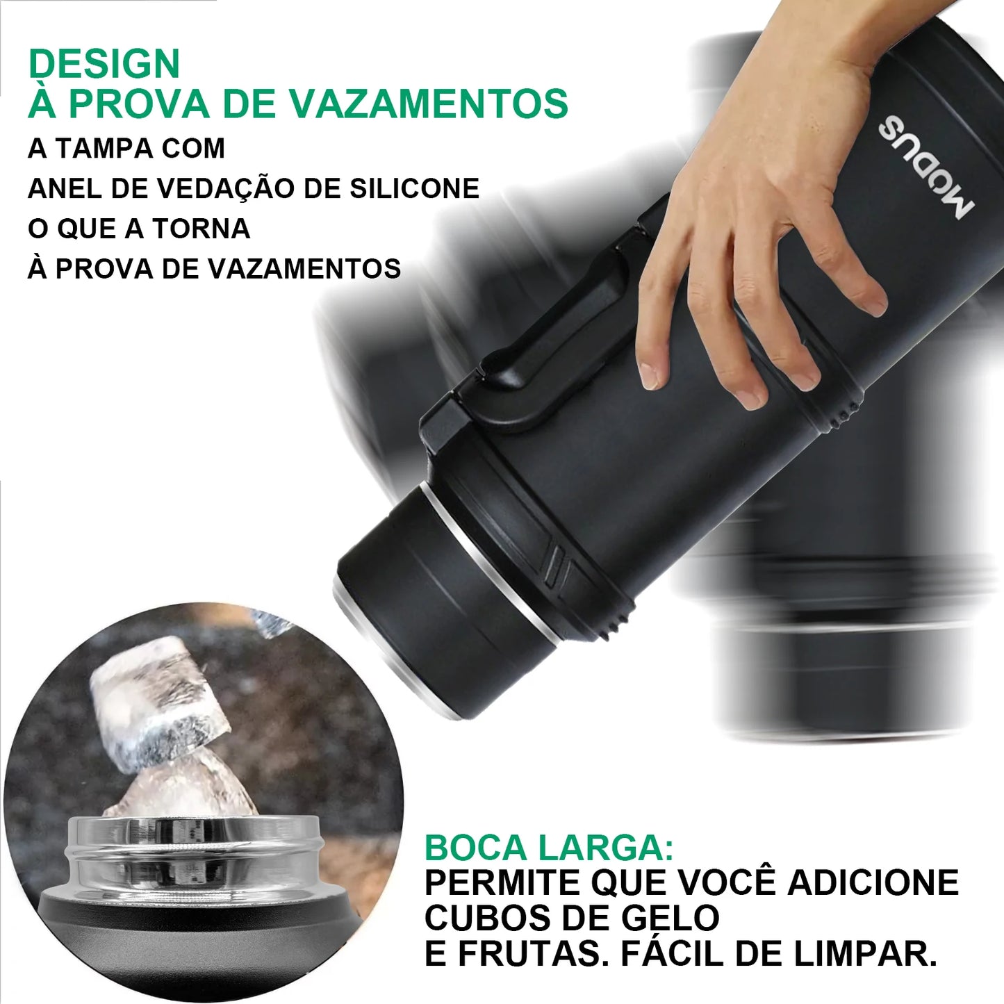 Garrafa Térmica de Água Camada Dupla Vácuo Aço Inoxidável,Capacidade extragrande Garrafa de Água Isolada para Uso Externo 2.4L