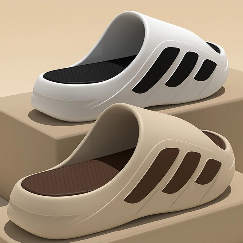 Chinelos masculinos slides com um sentido alto valor estético desgaste externo anti deslizamento fundo grosso