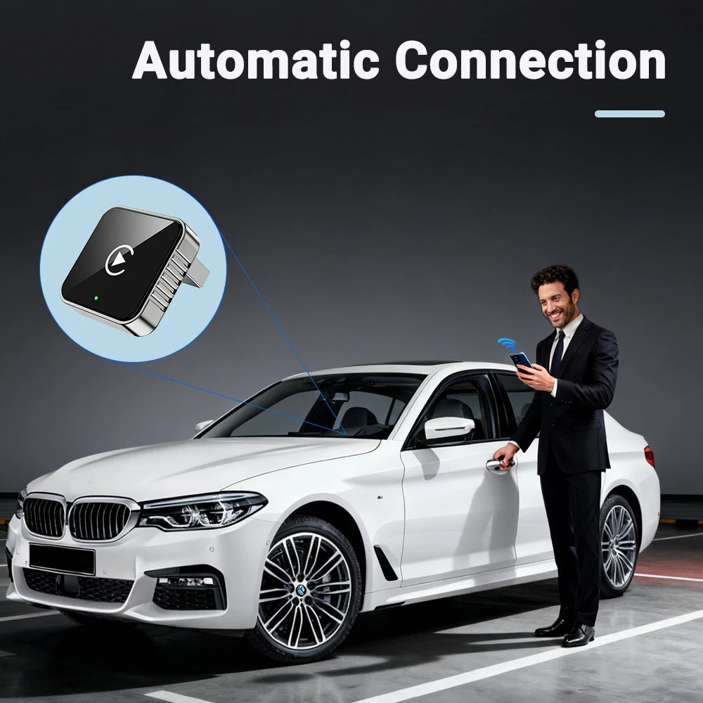 Auto para estéreo de carro 2 em 1 com fio para adaptador sem fio Android usb mini caixa inteligente plug e bluetooth