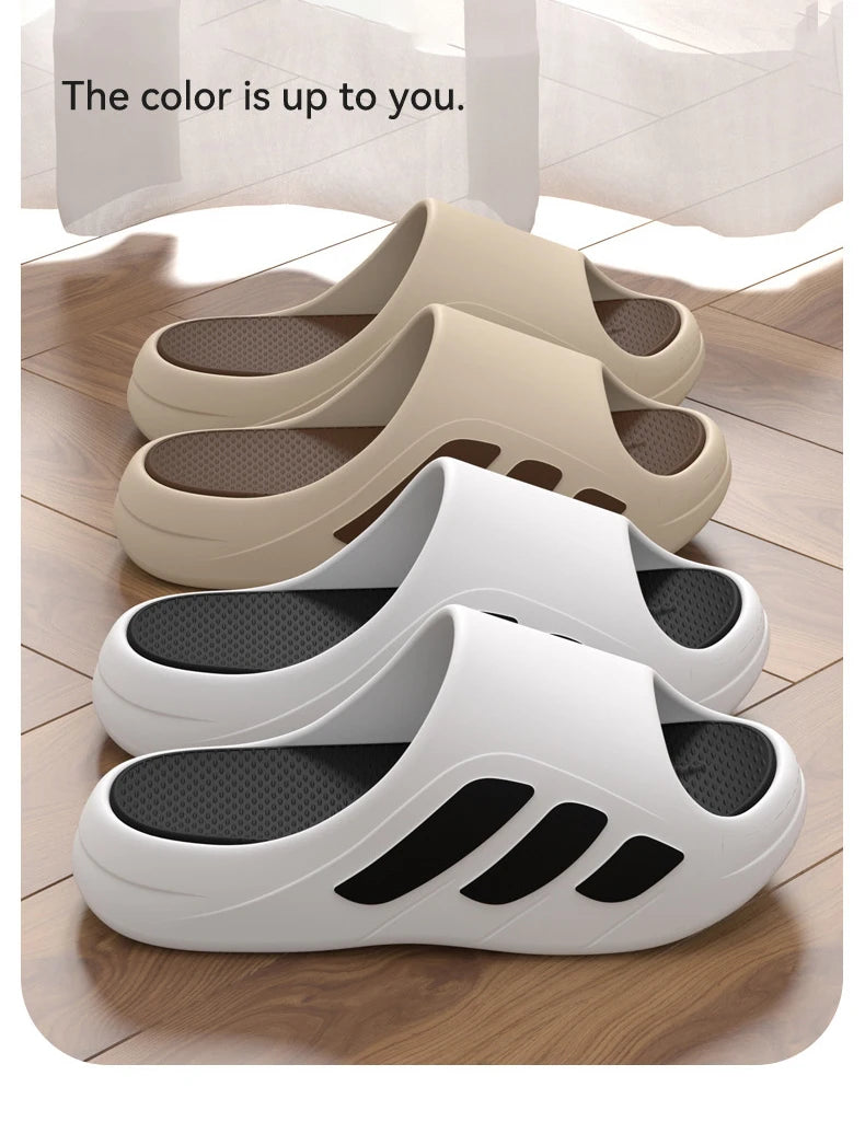 Chinelos masculinos slides com um sentido alto valor estético desgaste externo anti deslizamento fundo grosso
