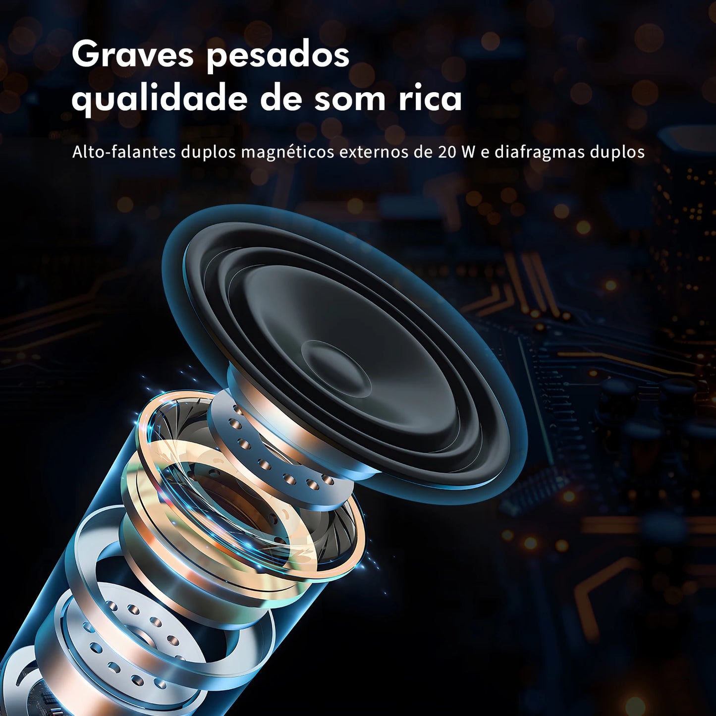 Caixa de som, bluetooth, pc, caixa de som bluetooth portátil, alto falante COIBEU