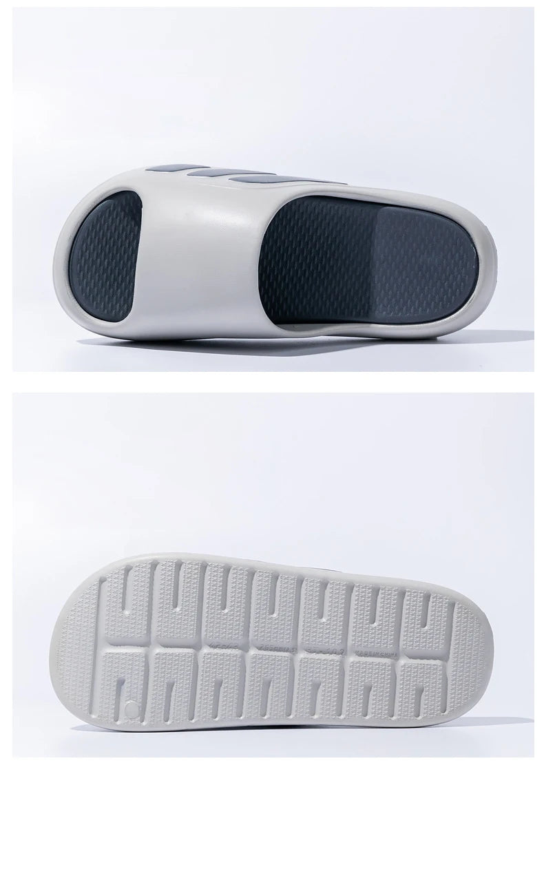 Chinelos masculinos slides com um sentido alto valor estético desgaste externo anti deslizamento fundo grosso