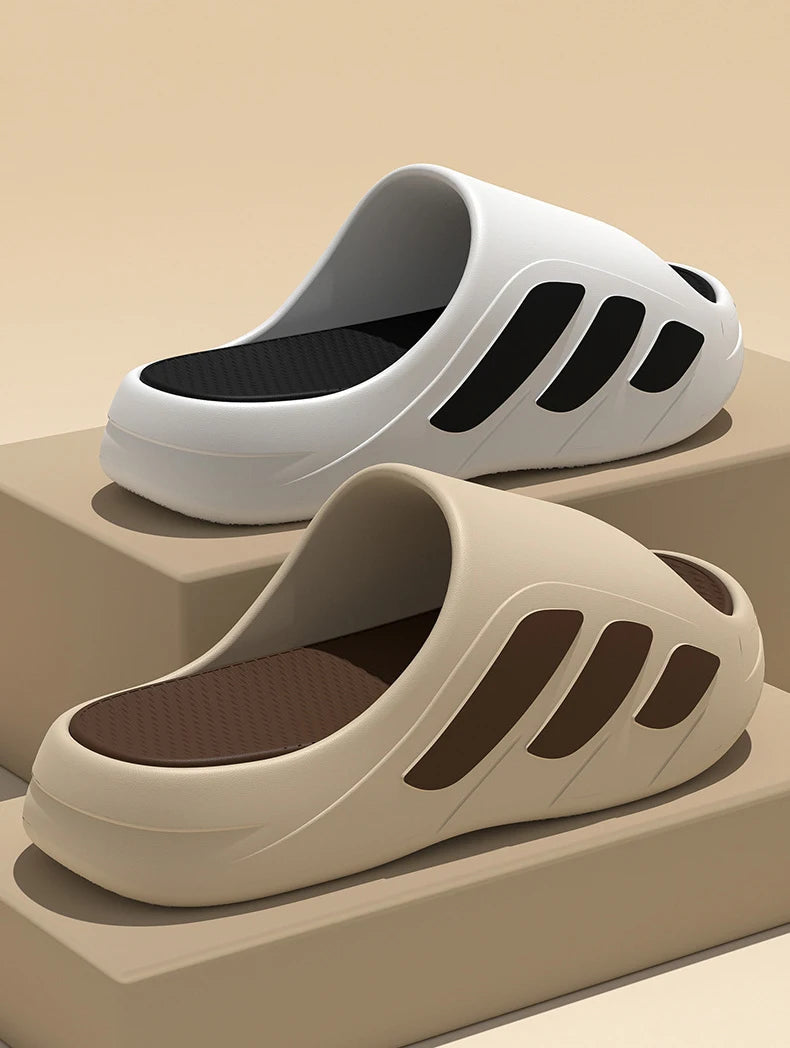Chinelos masculinos slides com um sentido alto valor estético desgaste externo anti deslizamento fundo grosso
