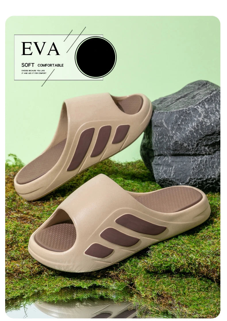 Chinelos masculinos slides com um sentido alto valor estético desgaste externo anti deslizamento fundo grosso