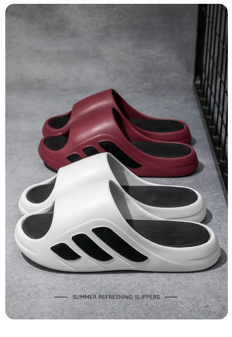 Chinelos masculinos slides com um sentido alto valor estético desgaste externo anti deslizamento fundo grosso