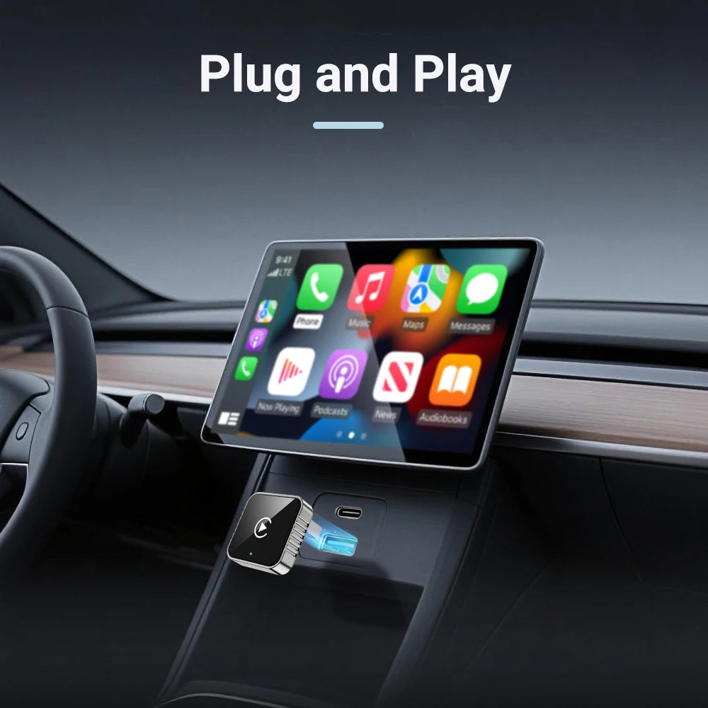 Auto para estéreo de carro 2 em 1 com fio para adaptador sem fio Android usb mini caixa inteligente plug e bluetooth