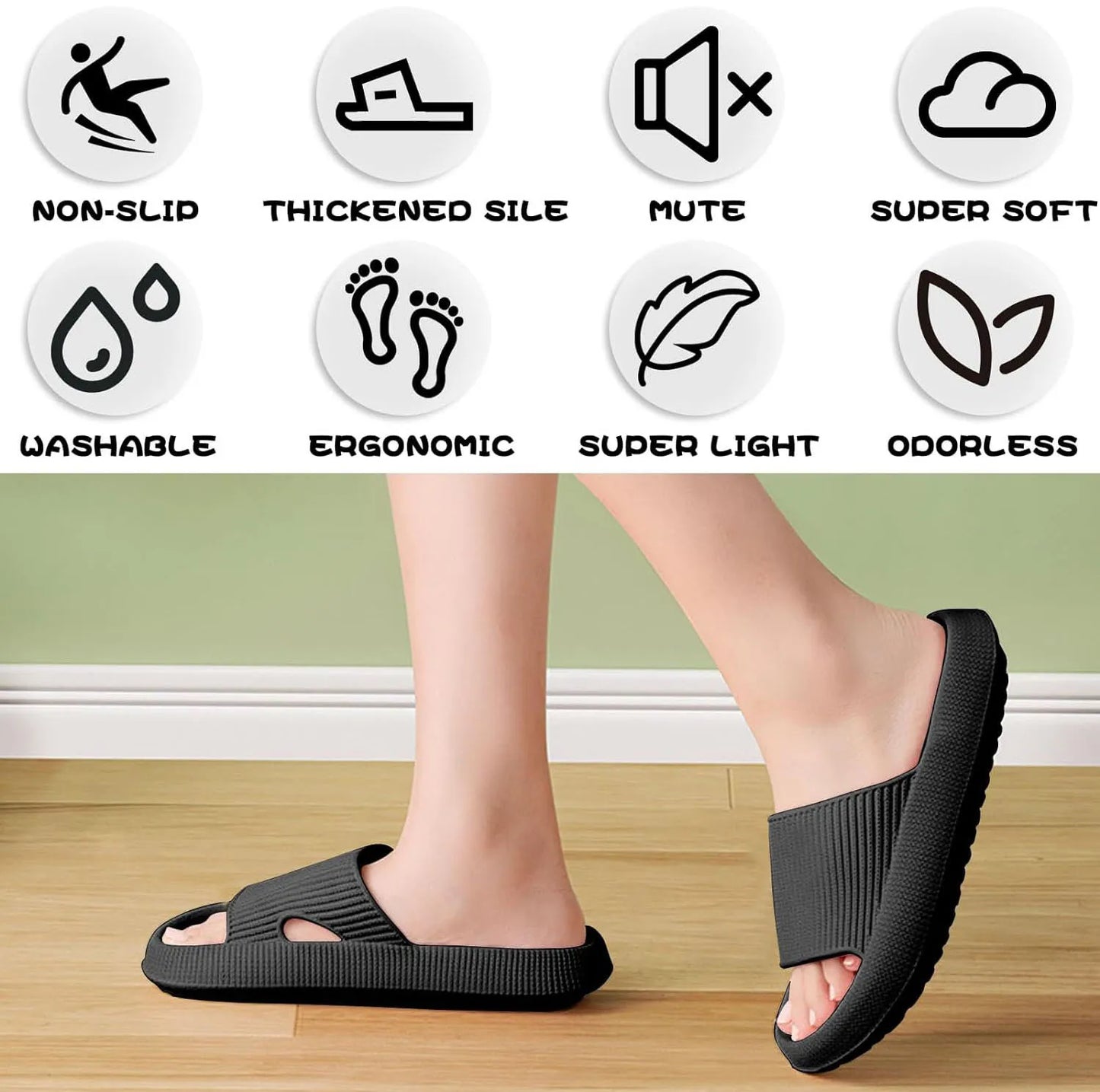 Chinelos Antiderrapantes Sliders Cloud Unissex macios com sola grossa