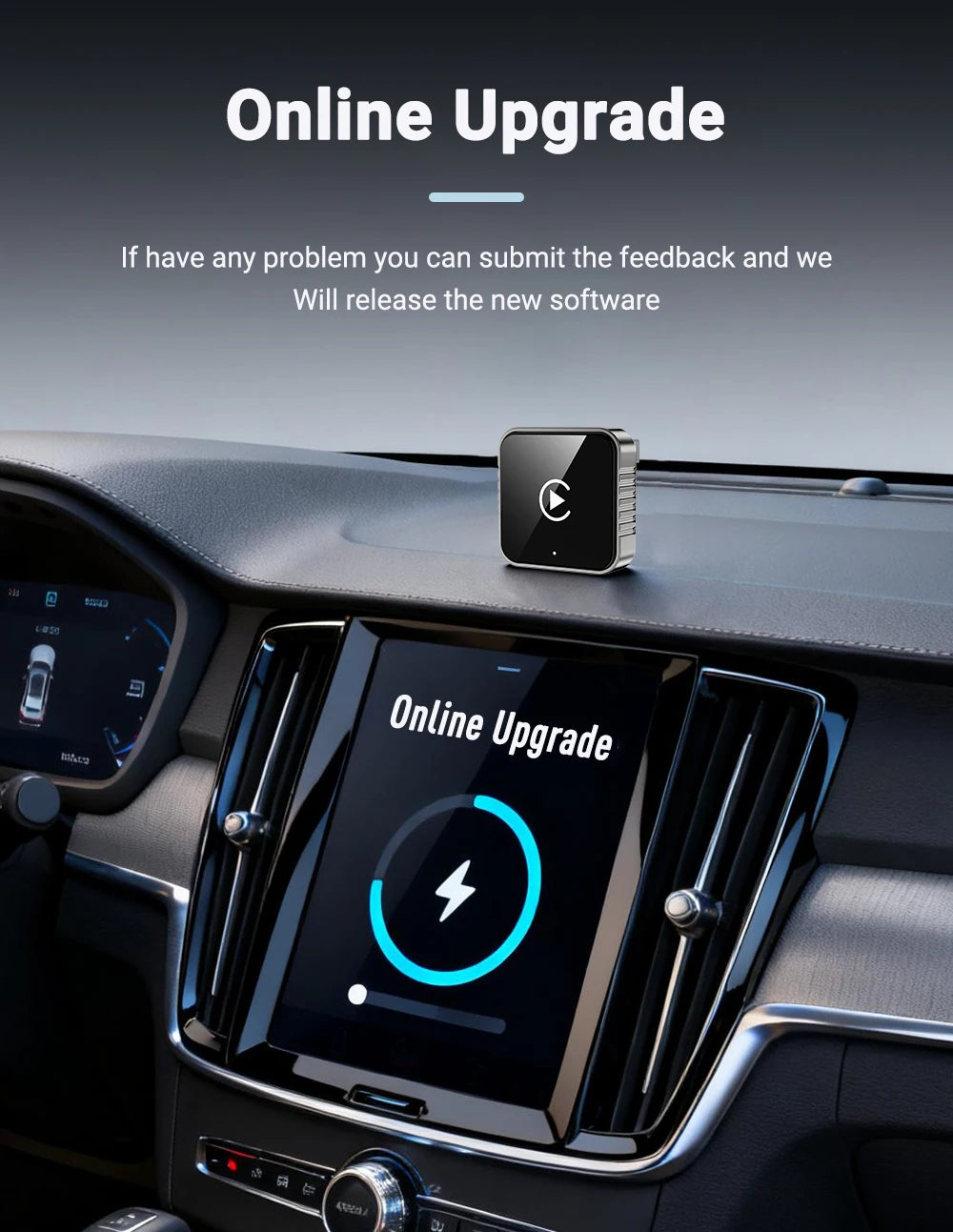 Auto para estéreo de carro 2 em 1 com fio para adaptador sem fio Android usb mini caixa inteligente plug e bluetooth