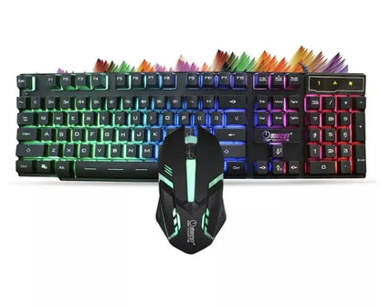Kit Teclado e Mouse Gamer RGB Semi Mecânico 3200DPI Multimídia M300 Periférico para Computador com Iluminação LED USB RGB PRO