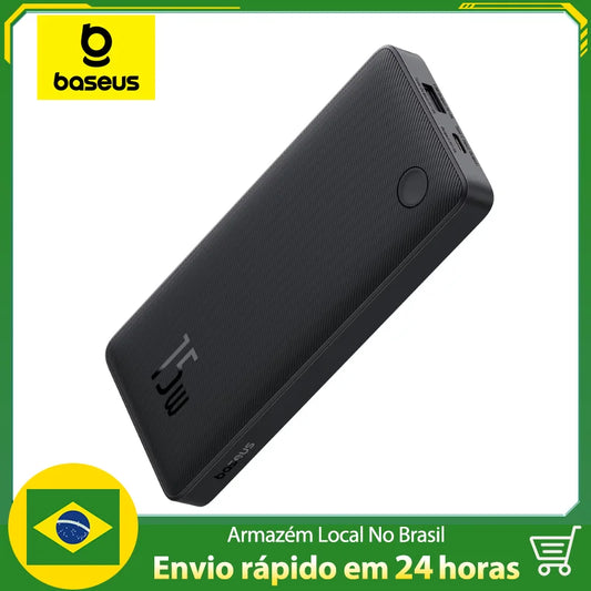 Carregamento Simultaneo Compativel com iPhone e Androids Carregador Portátil Power Bank Baseus Turbo Airpow Lite 10000mah 15w