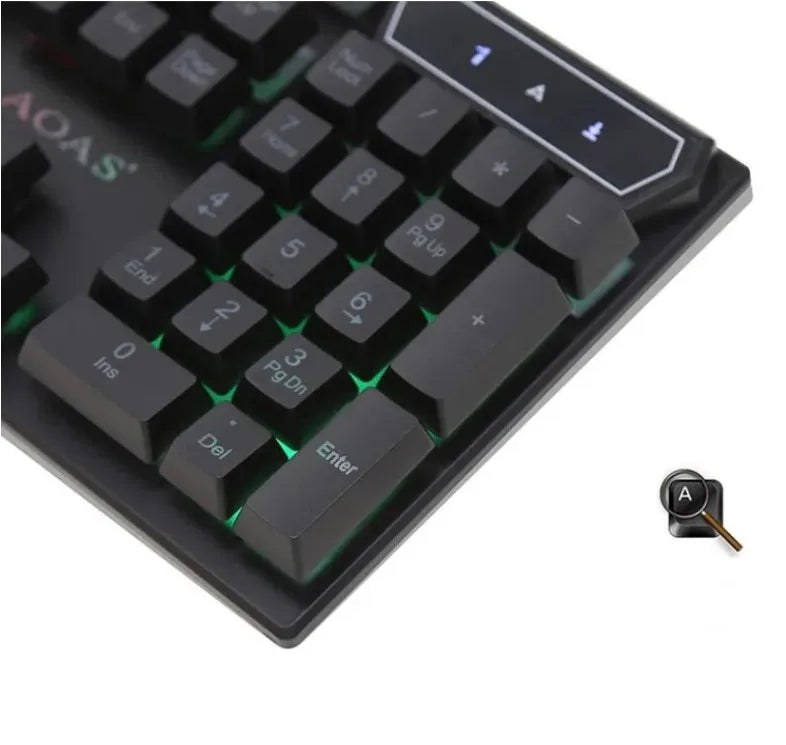 Kit Teclado e Mouse Gamer RGB Semi Mecânico 3200DPI Multimídia M300 Periférico para Computador com Iluminação LED USB RGB PRO