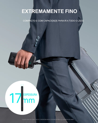 Carregamento Simultaneo Compativel com iPhone e Androids Carregador Portátil Power Bank Baseus Turbo Airpow Lite 10000mah 15w