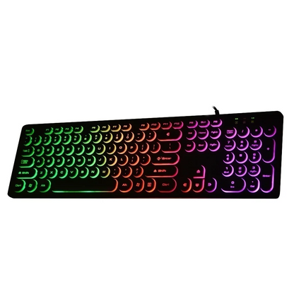 Teclado Gamer Knup KP-2059 QWERTY ABNT2 Português Brasil Preto Luz RGB Iluminado USB Ergonômico PC Notebook Jogos Computador