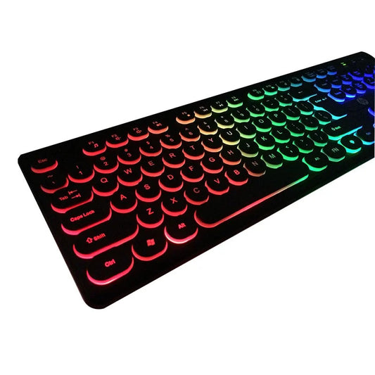 Teclado Gamer Knup KP-2059 QWERTY ABNT2 Português Brasil Preto Luz RGB Iluminado USB Ergonômico PC Notebook Jogos Computador