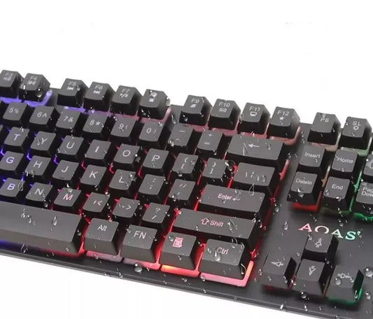Kit Teclado e Mouse Gamer RGB Semi Mecânico 3200DPI Multimídia M300 Periférico para Computador com Iluminação LED USB RGB PRO