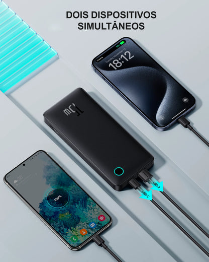 Carregamento Simultaneo Compativel com iPhone e Androids Carregador Portátil Power Bank Baseus Turbo Airpow Lite 10000mah 15w