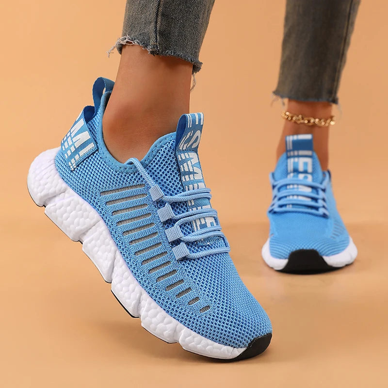Tênis Feminino respirável atlético leve ao ar livre caminhada jogging