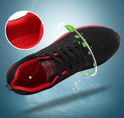 Tênis de corrida leve caminhada esportivos malha clássica respirável casuais masculinos mocassins