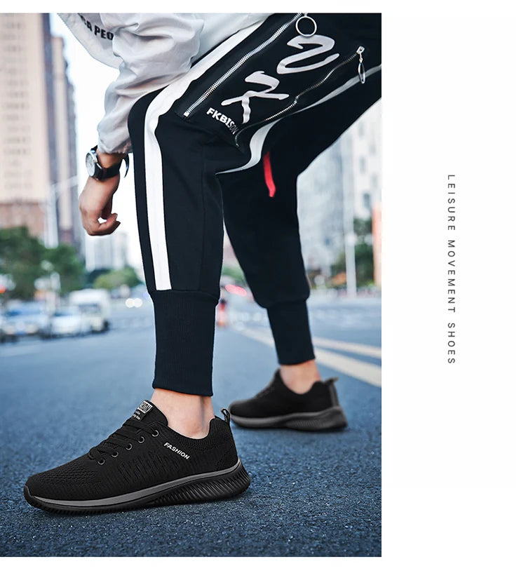 Tênis de corrida leve caminhada esportivos malha clássica respirável casuais masculinos mocassins