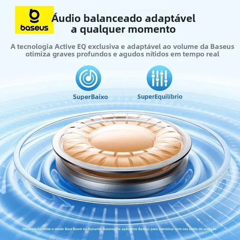 Fones de ouvido sem fio Bluetooth 6.0 50dB Baseus EP10 Pro ANC