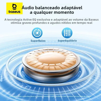 Fones de ouvido sem fio Bluetooth 6.0 50dB Baseus EP10 Pro ANC