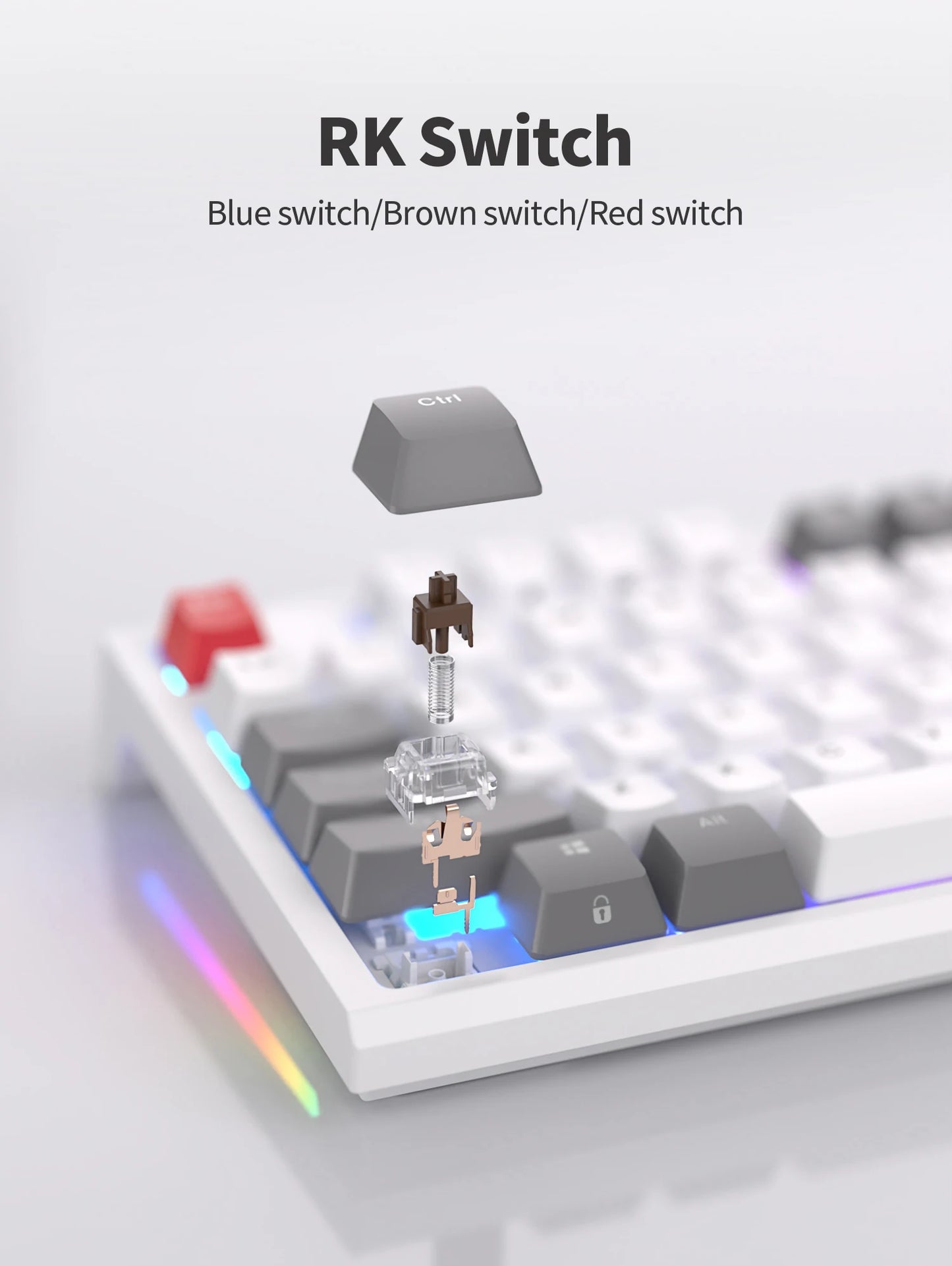 Teclado Mecânico Rk royal kludge r87 gamer brasileiro com fio 87 teclas rgb retro iluminado personalizadas
