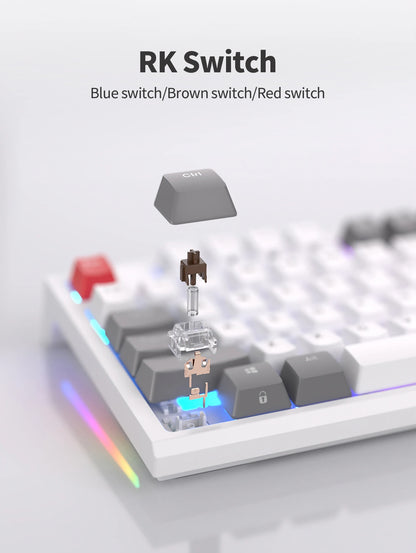Teclado Mecânico Rk royal kludge r87 gamer brasileiro com fio 87 teclas rgb retro iluminado personalizadas