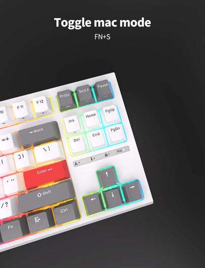 Teclado Mecânico Rk royal kludge r87 gamer brasileiro com fio 87 teclas rgb retro iluminado personalizadas