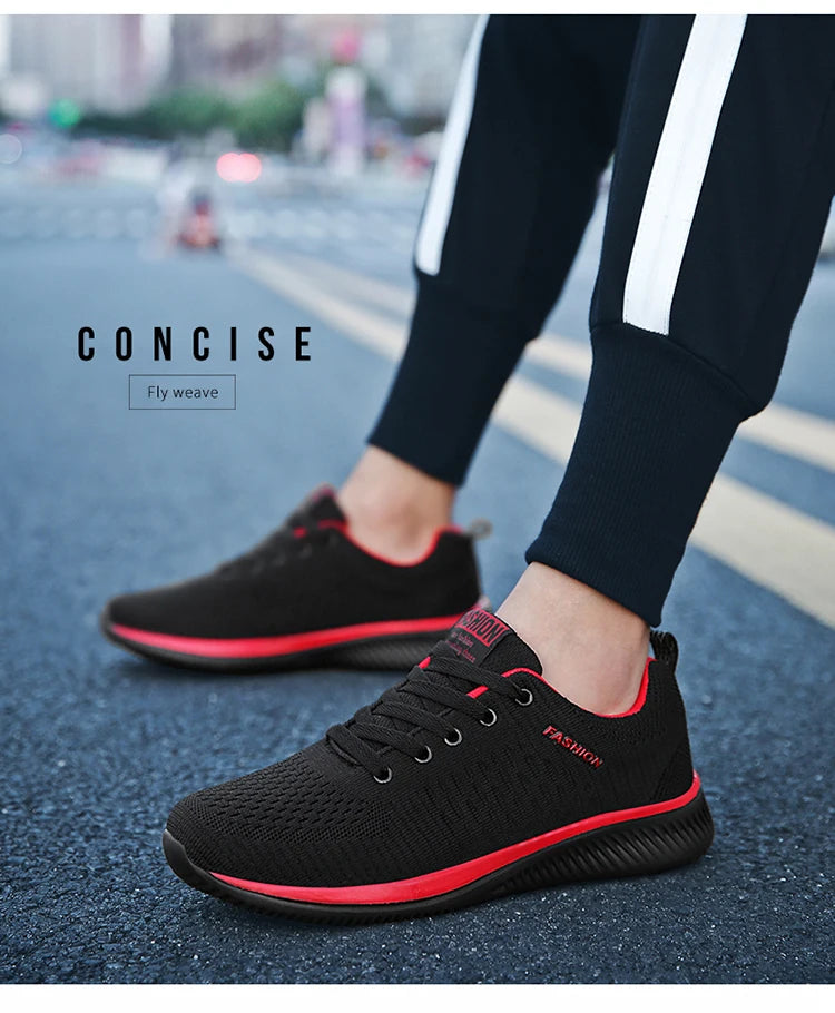 Tênis de corrida leve caminhada esportivos malha clássica respirável casuais masculinos mocassins