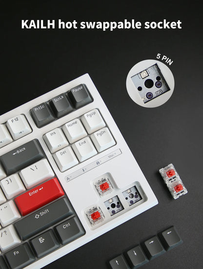 Teclado Mecânico Rk royal kludge r87 gamer brasileiro com fio 87 teclas rgb retro iluminado personalizadas