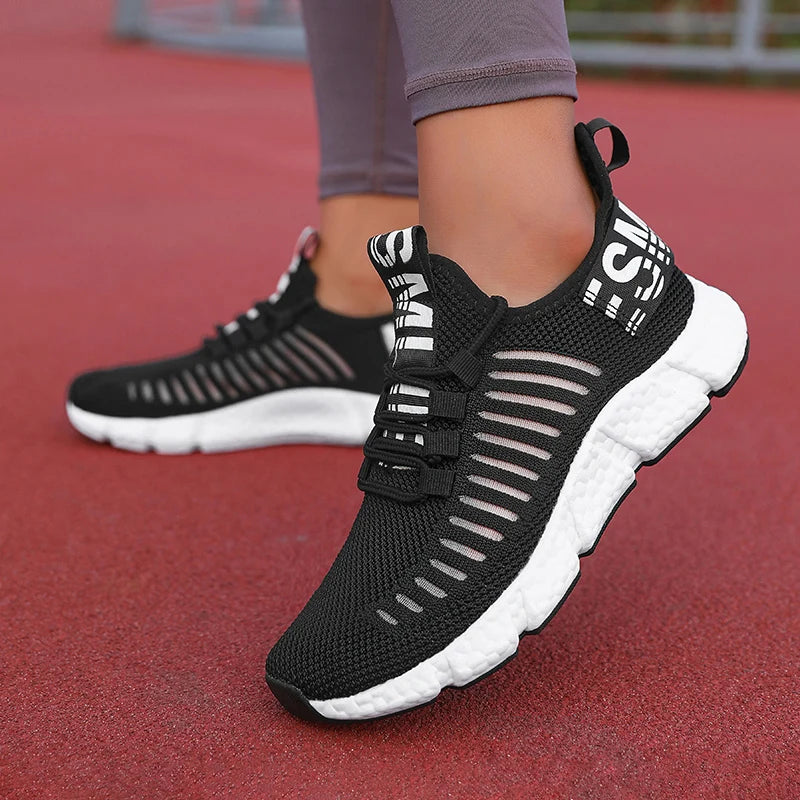 Tênis Feminino respirável atlético leve ao ar livre caminhada jogging