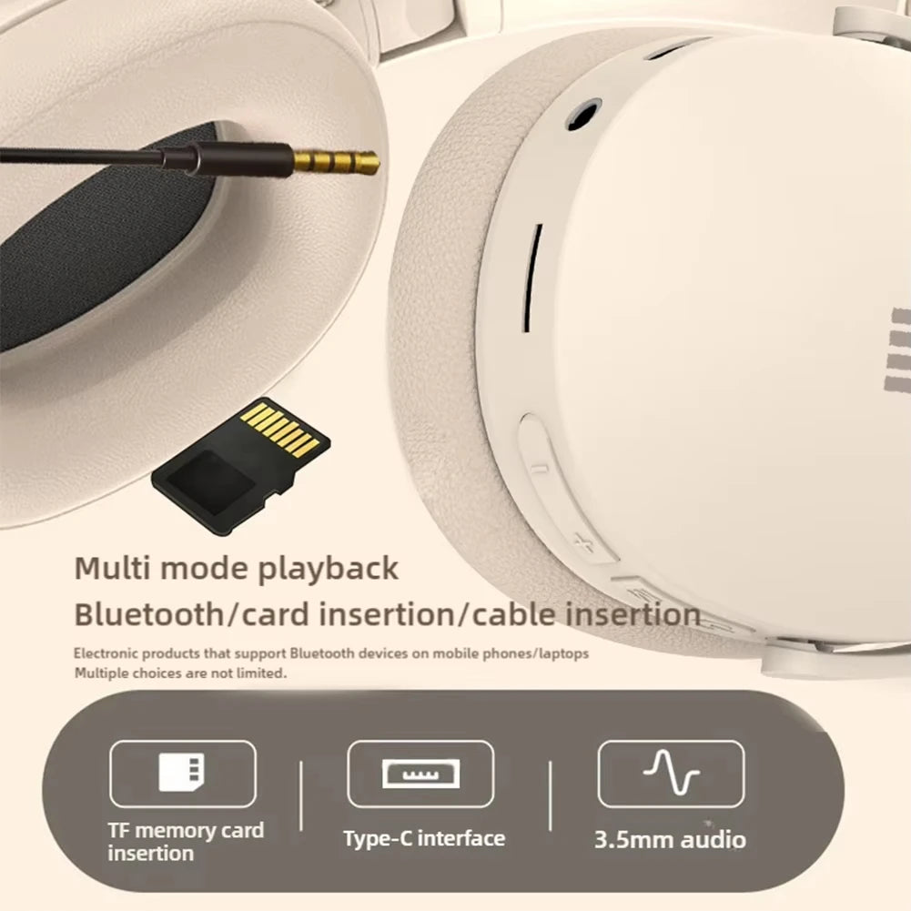 Xiaomi Wireless Bluetooth Headphones Over Ear HiFi Stereo Lightweight Foldable Headset Supports TF Cards 3.5mm Type-C Interface