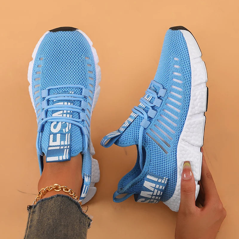 Tênis Feminino respirável atlético leve ao ar livre caminhada jogging