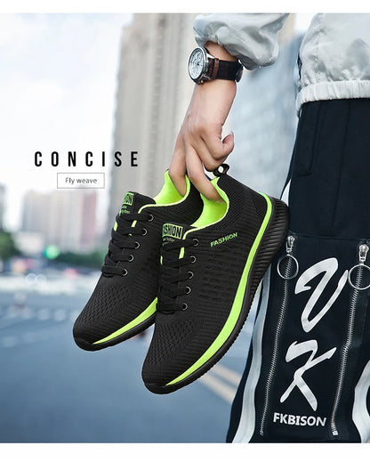 Tênis de corrida leve caminhada esportivos malha clássica respirável casuais masculinos mocassins