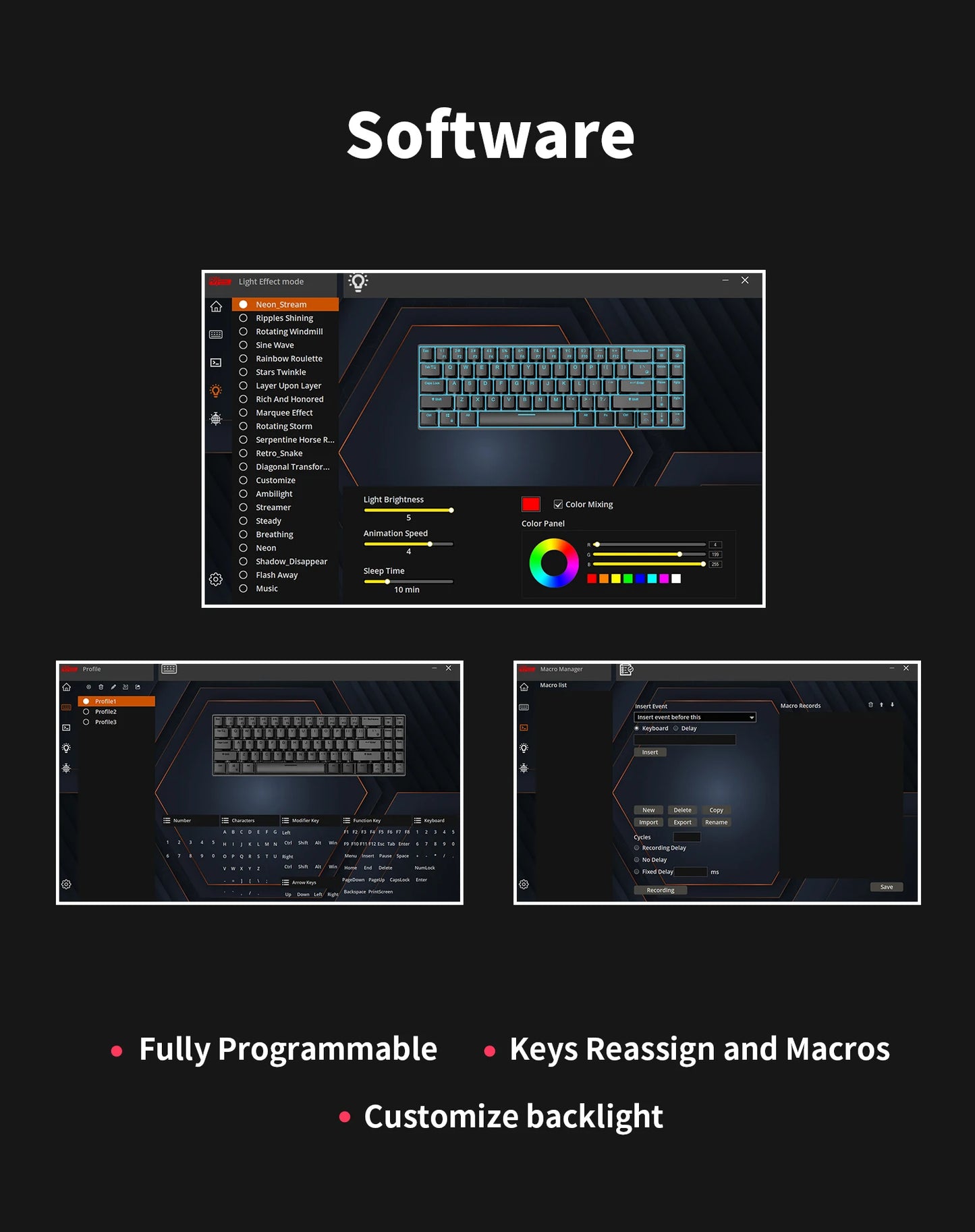 Teclado Mecânico Rk royal kludge r87 gamer brasileiro com fio 87 teclas rgb retro iluminado personalizadas