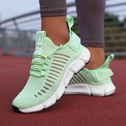 Tênis Feminino respirável atlético leve ao ar livre caminhada jogging
