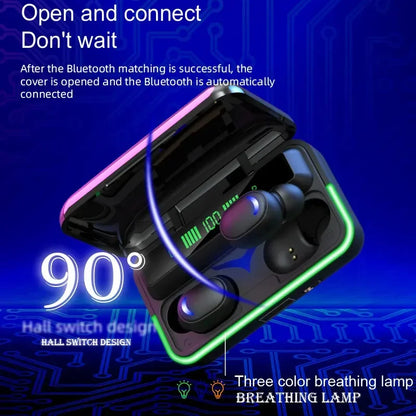 E10 Tws V5.1 Fones de ouvido sem fio Bluetooth Touch Sports Earphones com banco de energia, adequado para smartphones