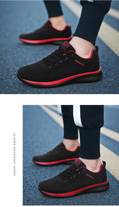 Tênis de corrida leve caminhada esportivos malha clássica respirável casuais masculinos mocassins