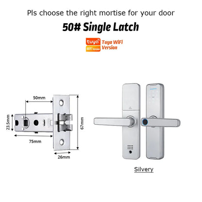 Fechadura Eletrônico Digital Biometric Fingerprint Lock App Remote Water poof Smart Door Lock YRHAND Tuya Wifi Sliver