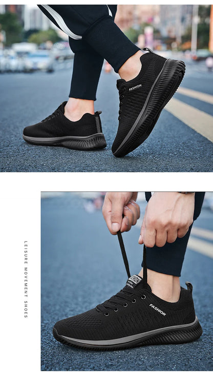 Tênis de corrida leve caminhada esportivos malha clássica respirável casuais masculinos mocassins