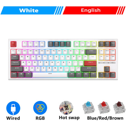 Teclado Mecânico Rk royal kludge r87 gamer brasileiro com fio 87 teclas rgb retro iluminado personalizadas