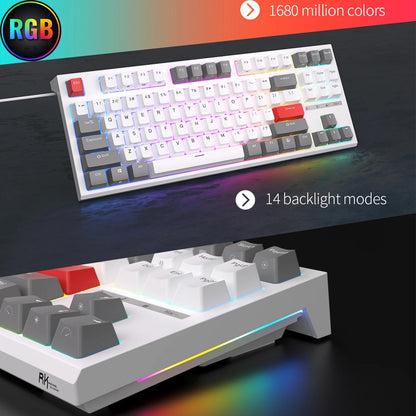 Teclado Mecânico Rk royal kludge r87 gamer brasileiro com fio 87 teclas rgb retro iluminado personalizadas